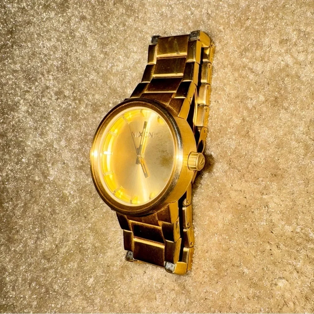 Nixon Cannon Gold Tone Stainless Steel 